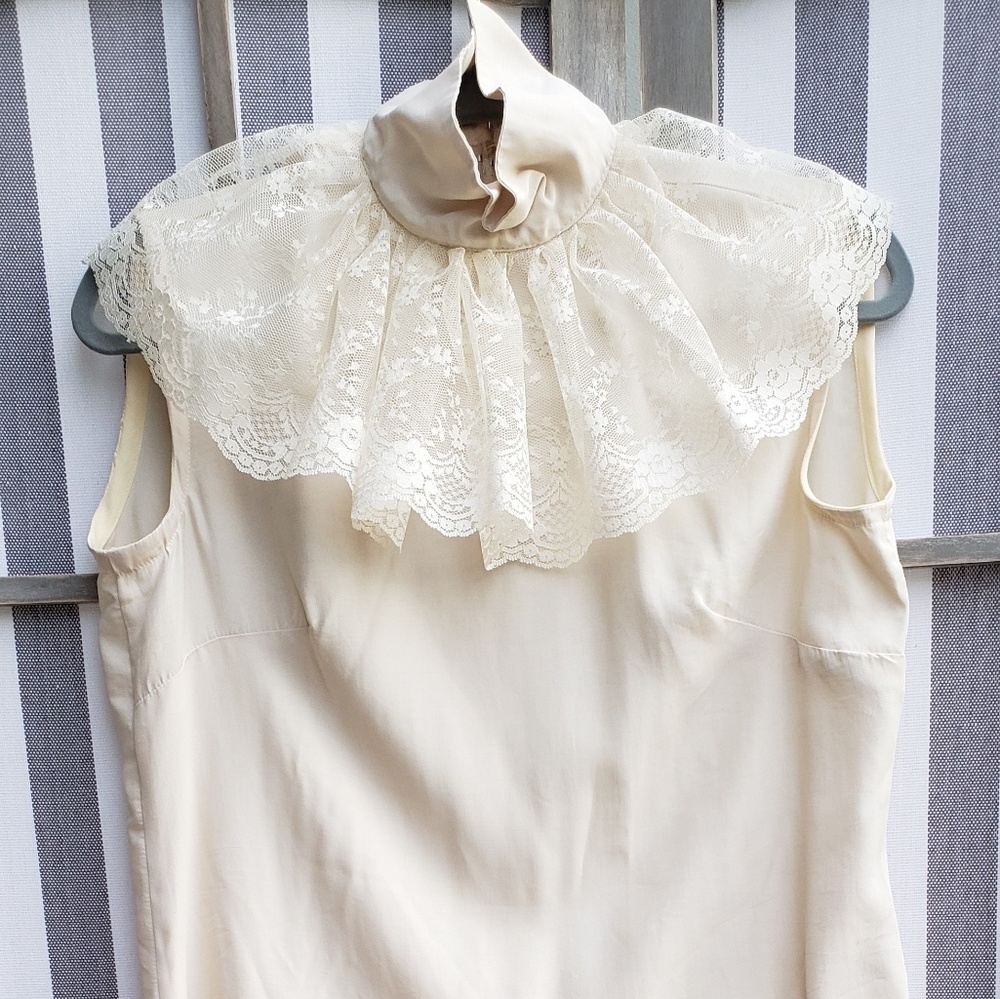 Handmade beige Victorian style blouse